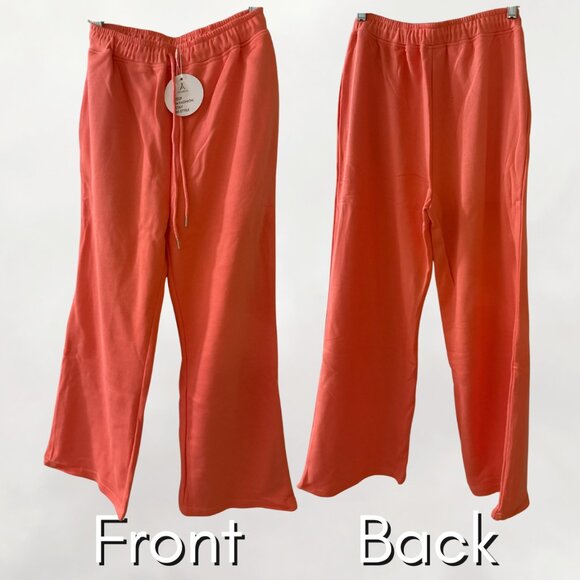 NEW - ANRABESS 2-Piece Lounge Sweatsuit - Long Sleeve Wide Leg Pant - Coral - S - Picture 6 of 7
